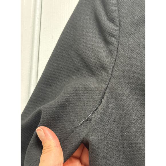 J. Crew Black Cotton Ruffle Gamine Tie Waist Fitted Peacoat Midi Jacket Size 2 - Picture 5 of 8